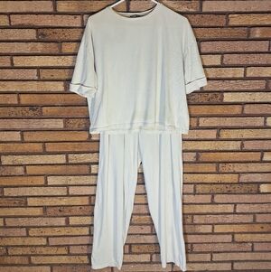 Nasty Gal Size 4 Cream Two Piece Set